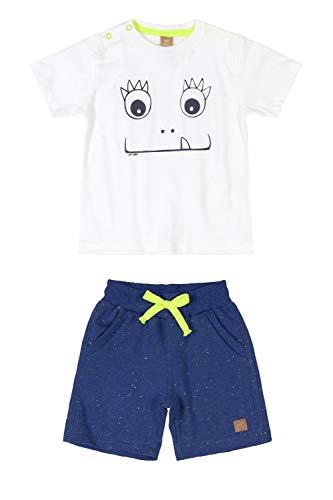 Conjunto Infantil Camiseta Meia Malha e Bermuda Moletom, Up Baby, Meninos, Branco Especial, 01