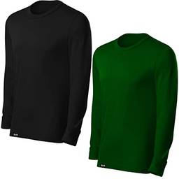 KIT 2 Camisetas UV Masculina UV50+ Tecido Ice Dry Fit Secagem Rápida – GG Preto - Verde