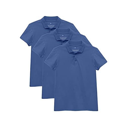 Kit 3 Camisas Polo Menino; basicamente; Azul Oceano 14
