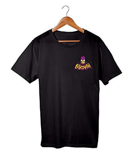 Camiseta Masculina Algodão Estampa Bartman Simpsons (P, PRETA)