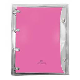 Caderno Argolado Cristal Universitário Vision Rosa Com 192 Folhas - 3992