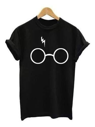 Camiseta Feminina Harry Potter Óculos Exclusiva Preta - G