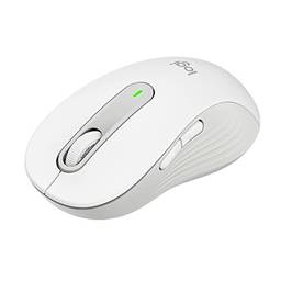 Mouse Sem Fio Logitech Signature M650 L com Design de Tamanho Padrão, Clique Silencioso, Botões Laterais Personalizáveis, Conexão USB e Bluetooth - Branco