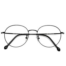 Cyxus Óculos Anti Luz Azul, Adequados para oculos de Computador, Anti-Reflexo e Raios UV, Combinação de Moda Retrô (Moldura preta-8091T02)