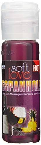 Gel Para Massagem Comestível 15ml - Soft Love - Sabor: Espanhola, Soft Love