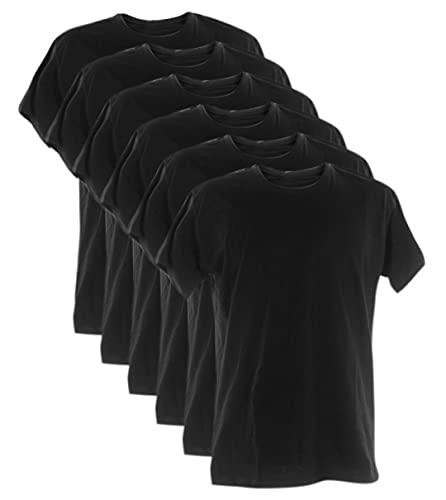 Kit 6 Camisetas 100% Algodão (Preta, GG)
