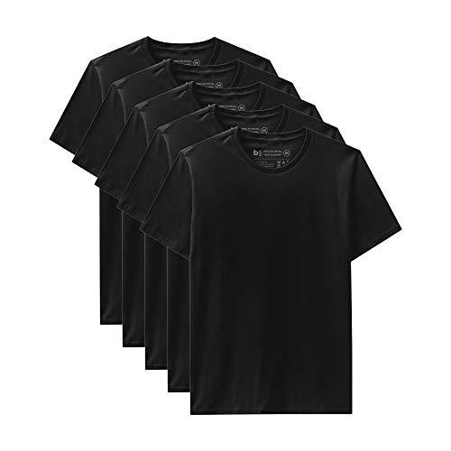 Kit 5 Camiseta Básica; Basicamente.; Masculino; Preto P