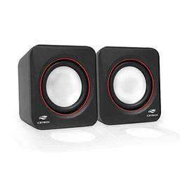 Speaker C3Tech SP-301 Preto - Sistema de audio 2.0 P2 Com Blindagem Eletromagnética alimentacao via porta USB