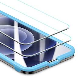ESR Protetor de tela de vidro temperado para iPhone 12 mini 5.4"[Estrutura de instalação fácil] [Case-friendly] Protetor de tela de vidro temperado premium- [2-Pack]