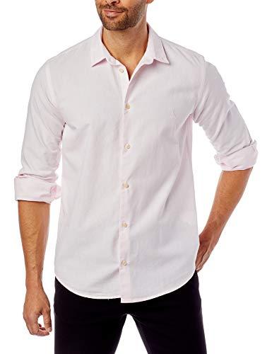 Camisa Básica Manga Longa Oxford Color, Reserva, Masculino, Rosa Claro, G