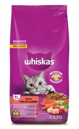 Ração Whiskas Mix de Carnes Gatos Adultos 2,7 kg