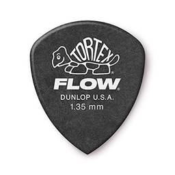 Jim Dunlop Palhetas de guitarra Tortex Flow padrão de 1,35 mm (558P1.35), pretas