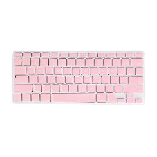 Tomshin Capa de teclado TPU Película protetora de teclado à prova de poeira compatível com Apple MacBook Air 13,3 polegadas A1466 / A1369 rosa
