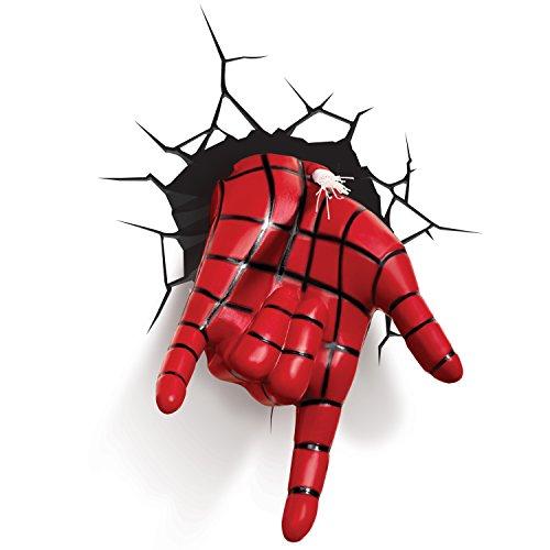 Luminária Mão Homem de Aranha, 3D Light FX, Vermelho