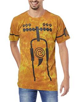 Camiseta Naruto Bijuu Mode, Piticas, Unissex, Amarelo, XP