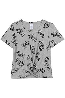 Camiseta Manga Curta Mickey, Feminino, Disney, Mescla, GG