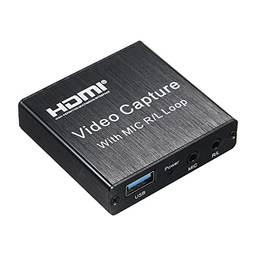 Cartão de captura, Domary Placa de captura de vídeo HD Placa de captura USB Suporte máximo Entrada 4K Resolução de saída 1080P Tamanho pequeno Suporte para entrada de microfone