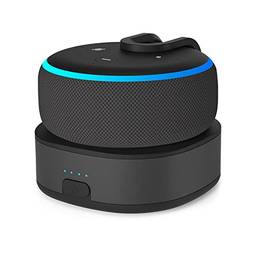 Fanxoo ED3 Base de Bateria para Alexa Echo Dot 3rd Gen, Suporte de Bateria Portátil para Echo Dot 3, Uso Gratuito na Cozinha, Banheiro, Varanda ou Jardim, 5200mAh, Preto (Apenas acessórios, não inclui Echo Dot 3rd)