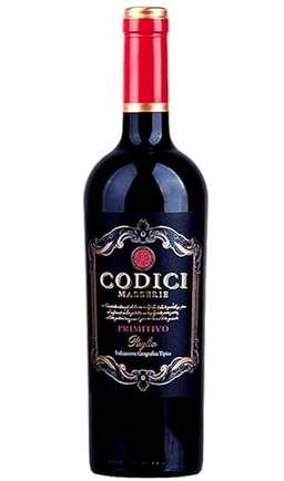 Vinho Italiano Tinto Codici Masserie Primitivo Puglia 750 ML