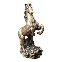 FOMIYES Estátuas de cavalo de latão estátuas de cavalo rico riqueza dourada chá de cavalo animal de estimação mini decoração de cavalo estátuas de animais escultura colecionável presente decoração de mesa para escritório