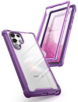 Capa da série i-Blason Ares para Samsung Galaxy S22 Ultra 5g (versão 2022), capa protetora resistente e transparente com proteção de tela sem protetor de tela embutido (roxo)