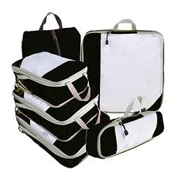 Bothyi 6 Peças Cubos de Compressão para Bagagem de Mão Organizador de Mala para Viagem Cubos de embalagem de compressão para viagem Organizadores de malas de viagem para armazenamento