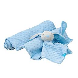 Cobertor Com Naninha Coelho Azul, Clingo, Azul