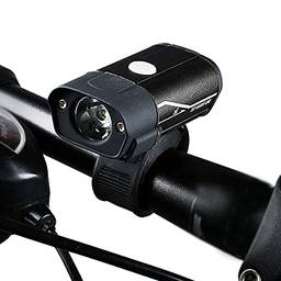 Domary Farol de bicicleta USB recarregável luz de bicicleta luz de aviso de liga de alumínio Luz frontal de bicicleta à prova d'água com 5 modos de luz para mountain bike road bike