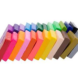 Ajcoflt Argila de polímero de bloco pequeno de 24 cores, kit de argila colorida faça você mesmo com ferramentas de modelagem e ferramentas de escultura.