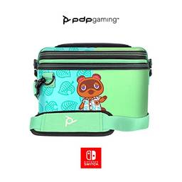 Gaming Pull-N-Go Travel Case for Nintendo Switch or Nintendo Switch Lite: 2-in-1 with Built-in Console Stand, Removeable Straps & Interchangeable Dividers - Animal Crossing Tom Nook - Nintendo Switch