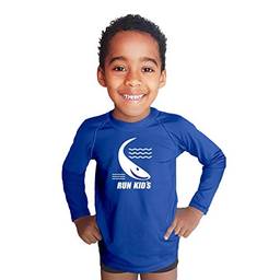 Camisa Praia Piscina Proteção UV50+ Masc Run Kids Fish - Azul - 4 anos