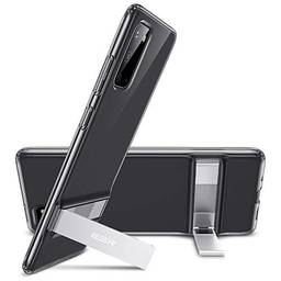 ESR Suporte de metal compatível com capa Samsung Galaxy S20, suporte vertical e horizontal, proteção reforçada contra quedas, capa de TPU flexível para Samsung Galaxy S20, preto translúcido