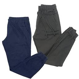 Kit 2 Calça Jeans Masculina Jogger Com Punho 19 Modelos (M, Azul Marinho e Grafite)