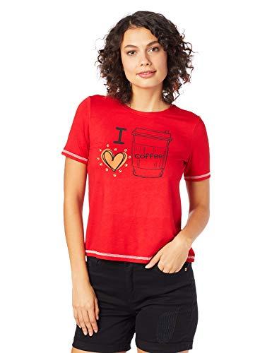 Camiseta Stretch conforto estampada, Malwee, Femenino, Vermelho Escuro, GG