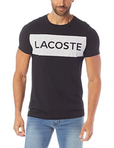 Camiseta Básica, Lacoste, Masculino, Preto/Branco, M