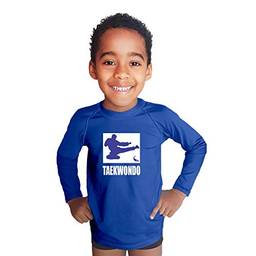 Camisa Praia Piscina Proteção UV50+ Masc Run Kids Taekwondo - Azul - 4 anos