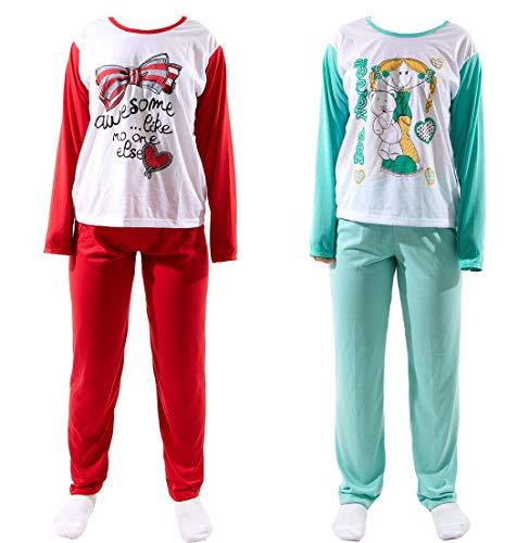 Kit 2 Pijama Longo Feminino Variado Estampado (GG)