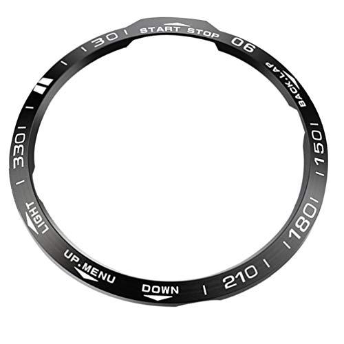 Moldura de relógio ibasenice compatível com Garmin Fenix 6X aço inoxidável anel protetor de tela protetor de tela preto