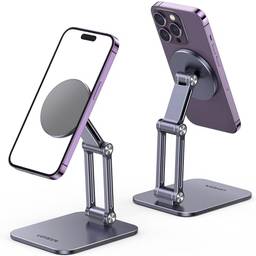 UGREEN Suporte de suporte de Celular Magsafe para mesa, suporte de alumínio ajustável para iPhone, suporte de celular magnético com rotação de 360 ° Compatível com iPhone 15 14 13 Pro/Pro Max, 4-7,9