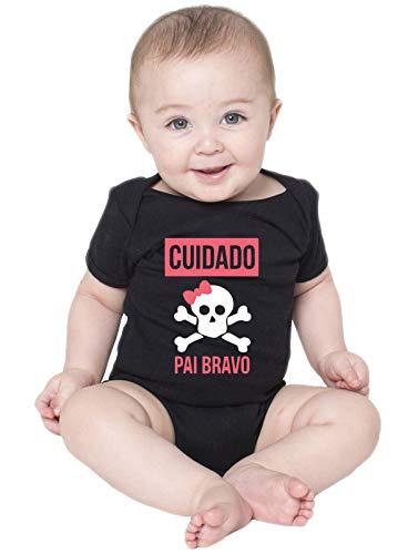Body Criativa Urbana Bebê Frases Engraçadas Papai Pai Bravo Preto EXG