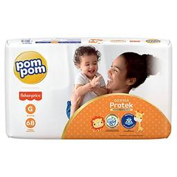 Fralda Pom Pom Protek Proteção de Mãe Hiper G 68 Unidades
