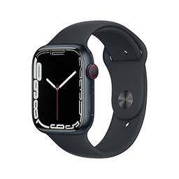Apple Watch Series 7 (GPS + Cellular), Caixa em alumínio meia-noite de 45 mm com Pulseira esportiva meia-noite