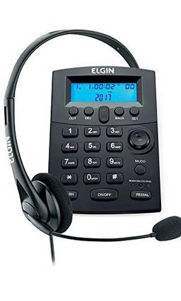 Headset com Identificador de Chamadas Base Discadora Conjunto Telefonista Elgin HST8000, Elgin, HST8000, Preto