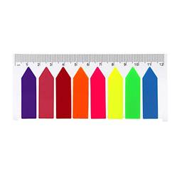 Domary 10 pacotes Marcador de página em forma de seta criativa Guias de índice coloridas Notas adesivas fluorescentes Etiquetas que podem ser gravadas 20 folhas / bloco para material de leitura de escritório doméstico e escolar