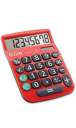 Calculadora 8 Dígitos Mv-4131 Elgin Vermelha
