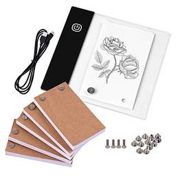 KKmoon Flip Book Kit com mini almofada de luz LED Lightbox Tablet Design com furo 300 folhas Flipbook Parafusos de encadernação de papel para desenho, rastreamento, animação, esboço, criação de desen
