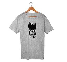 Camiseta Unissex Batman Desenho DC Comics Geek Nerd 100% Algodão (Cinza, GG)