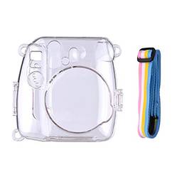 Domary Estojo de proteção transparente para câmera instantânea com substituição do cordão Rainbow para Fujifilm Instax Mini 8/9