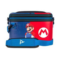 PDP Gaming Pull-N-Go Travel Case: 2-in-1 with Built-in Console Stand, Removeable Straps & Interchangeable Dividers - Power Pose Mario - Nintendo Switch