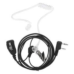 Domary Fone de ouvido com tubo de ar acústico e fone de ouvido com microfone grande PTT para Kenwood BAOFENG Retevis Rádio bidirecional Walkie Talkie 2 Pin K